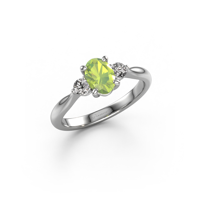 Bild von Verlobungsring Lieselot OVL 950 Platin Peridot 7x5 mm