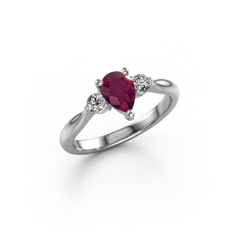 Image de Bague de fiançailles Lieselot PER 950 platine Rhodolite 7x5 mm