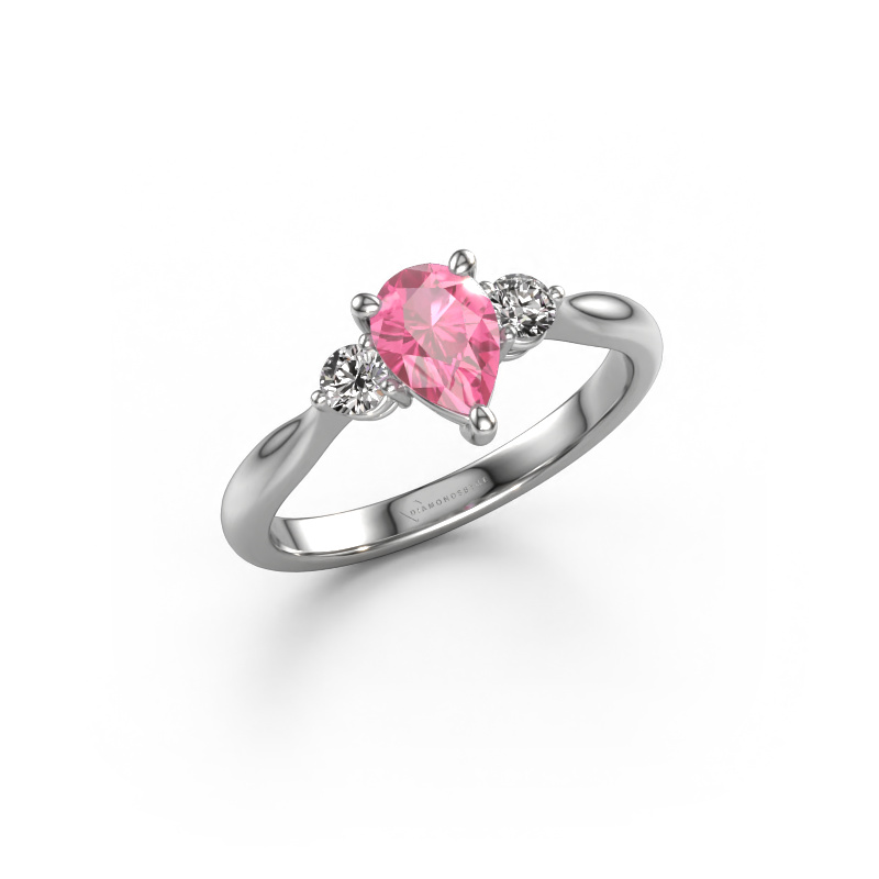 Bild von Verlobungsring Lieselot PER 950 Platin Pink Saphir 7x5 mm