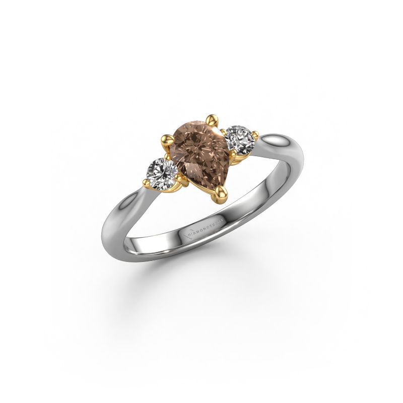 Image of Engagement ring Lieselot PER 585 white gold Brown diamond 0.84 crt