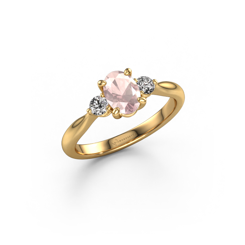 Bild von Verlobungsring Lieselot OVL 585 Gold Morganit Champagner 7x5 mm