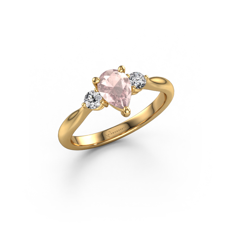 Image of Engagement ring Lieselot PER 585 gold Morganite champagne 7x5 mm