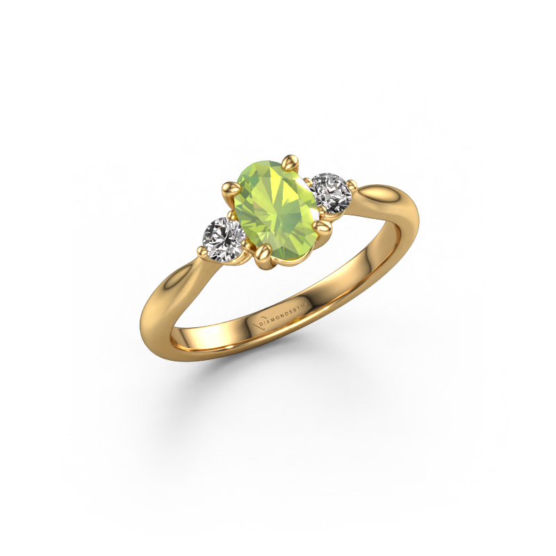 Image of Engagement ring Lieselot OVL 585 gold Peridot 7x5 mm