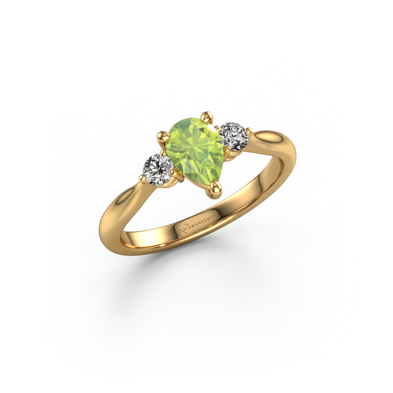 Image de Bague de fiançailles Lieselot PER 585 or jaune Péridot 7x5 mm