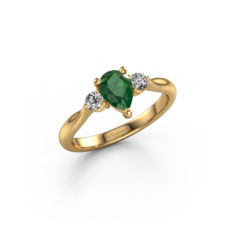 Image of Engagement ring Lieselot PER 585 gold Emerald 7x5 mm