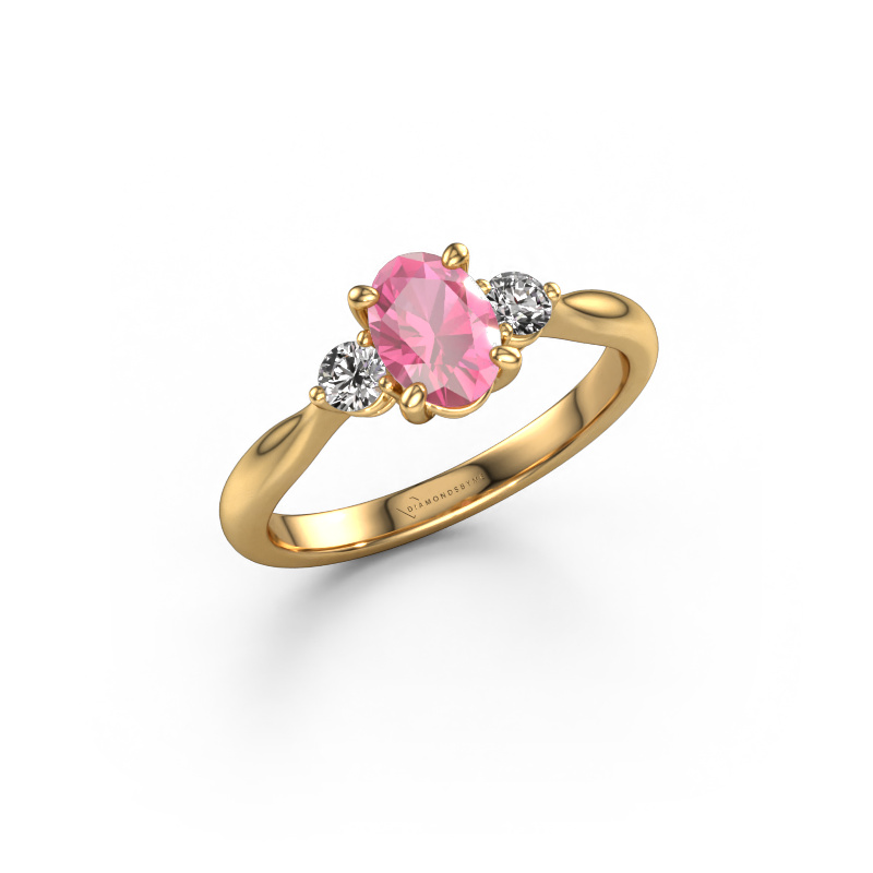 Bild von Verlobungsring Lieselot OVL 585 Gold Pink Saphir 7x5 mm