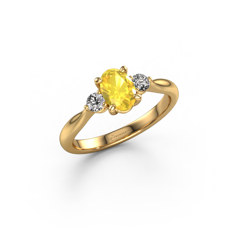 Bild von Verlobungsring Lieselot OVL 585 Gold Gelb Saphir 7x5 mm
