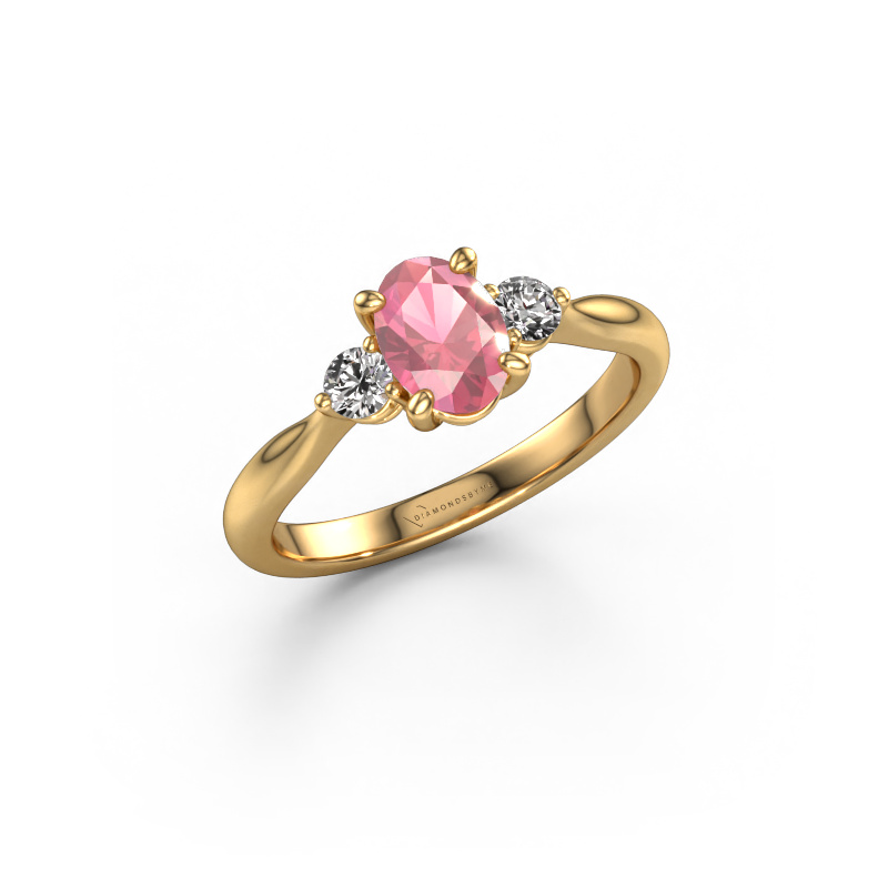 Bild von Verlobungsring Lieselot OVL 585 Gold Turmalin rosa 7x5 mm