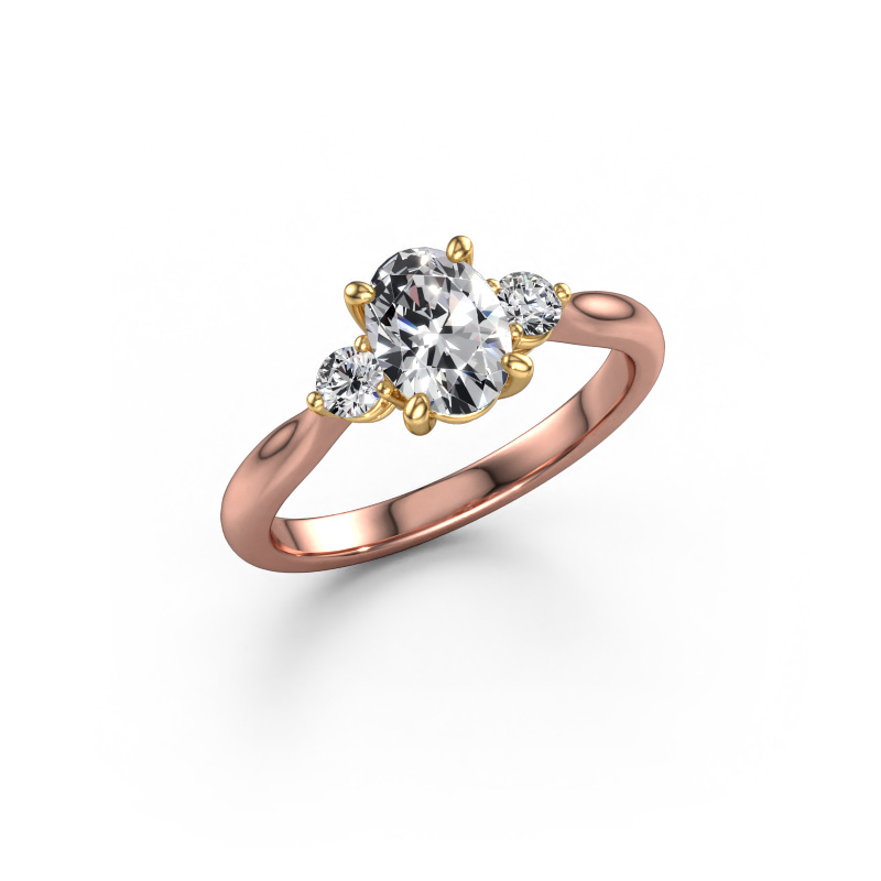 Image de Bague de fiançailles Lieselot OVL 585 or rose Diamant 0.99 crt