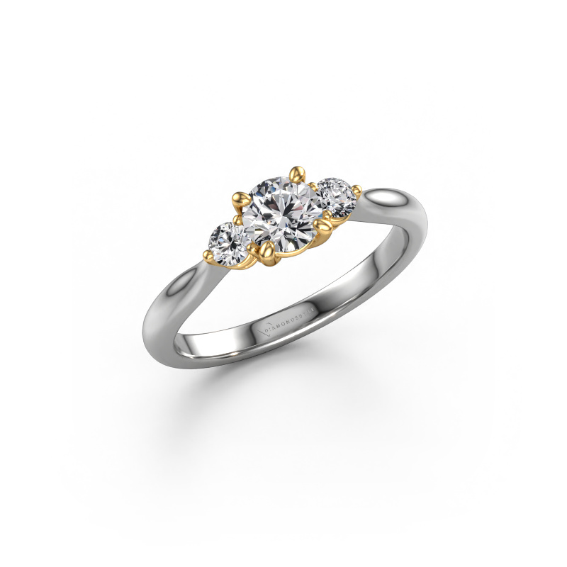 Image de Bague de fiançailles Lieselot RND 585 or blanc Diamant synthétique 0.680 crt