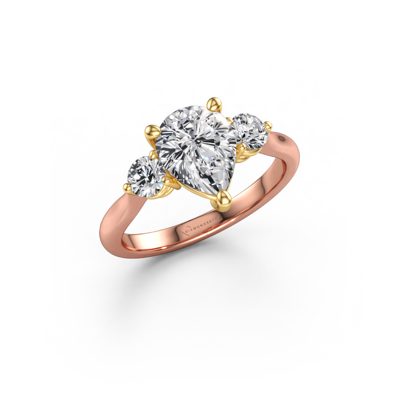 Afbeelding van Verlovingsring Lieselot PER 585 rosé goud Lab-grown diamant 1.90 crt