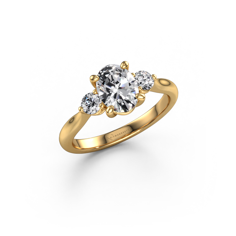 Image de Bague de fiançailles Lieselot OVL 585 or jaune Diamant synthétique 1.40 crt