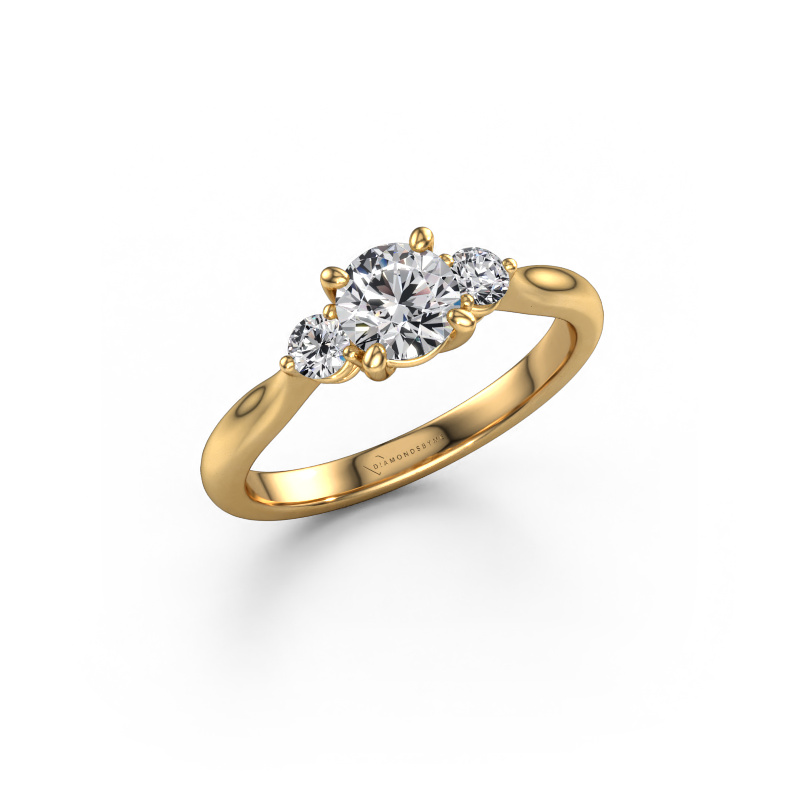 Image of Engagement ring Lieselot RND 585 gold Lab grown diamond 0.79 crt