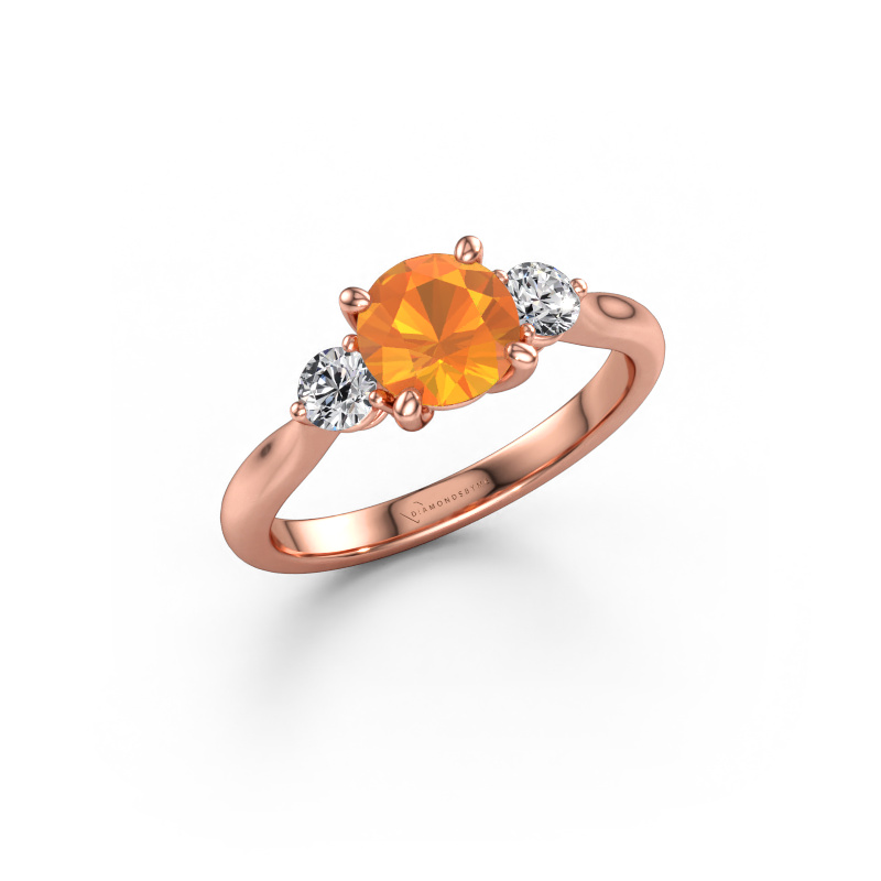 Bild av Förlovningsring Lieselot RND 585 roséguld Citrin 6.5 mm