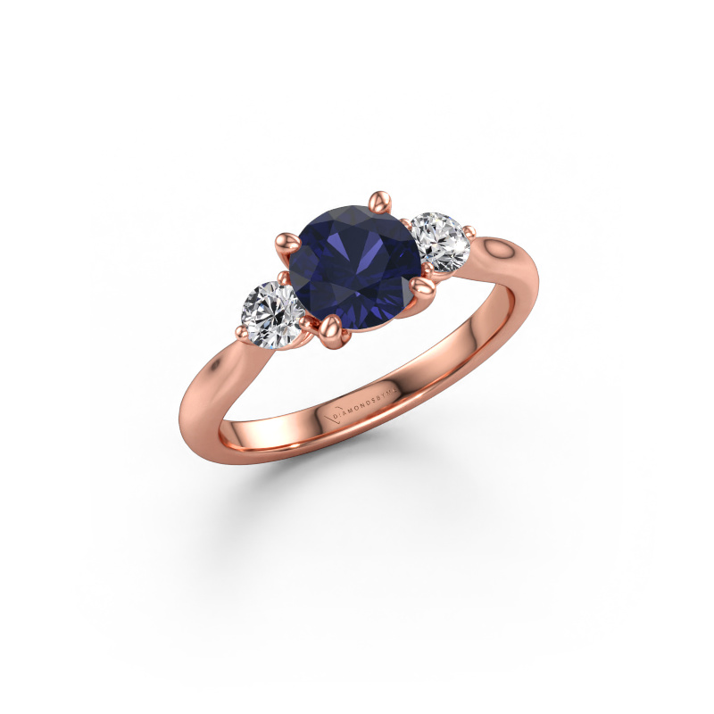 Bild av Förlovningsring Lieselot RND 585 roséguld Safir 6.5 mm