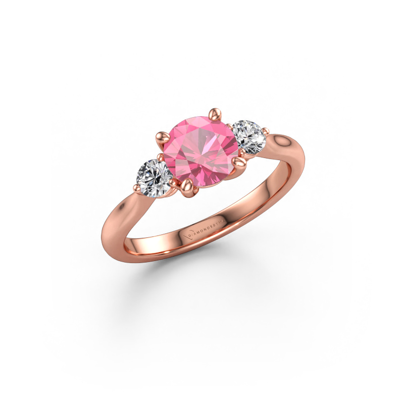Immagine di Anello di fidanzamento Lieselot RND 585 oro rosa Zaffiro rosa 6.5 mm