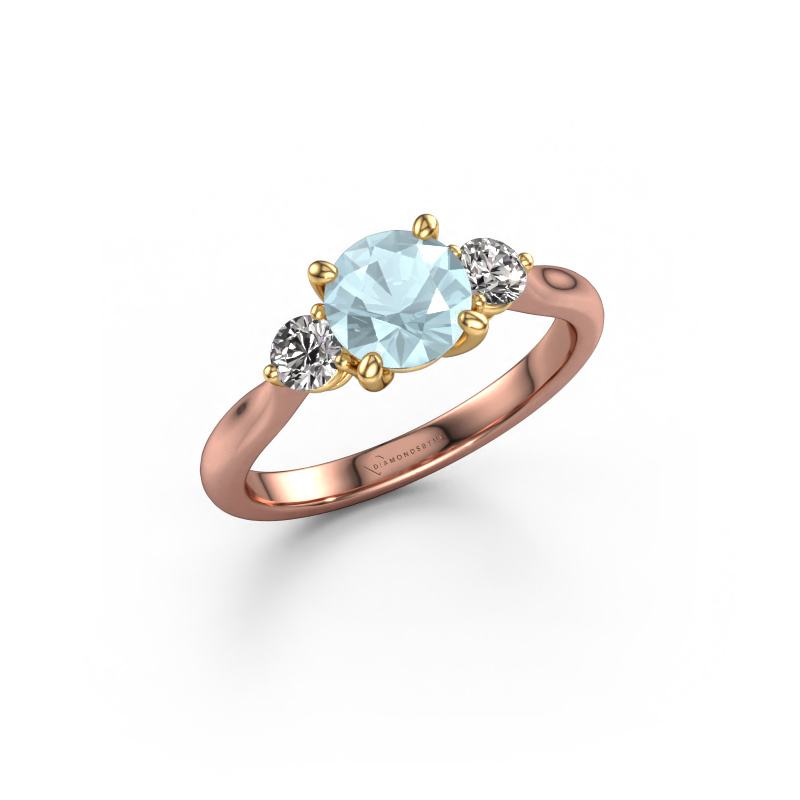 Bild von Verlobungsring Lieselot RND 585 Roségold Aquamarin 6.5 mm