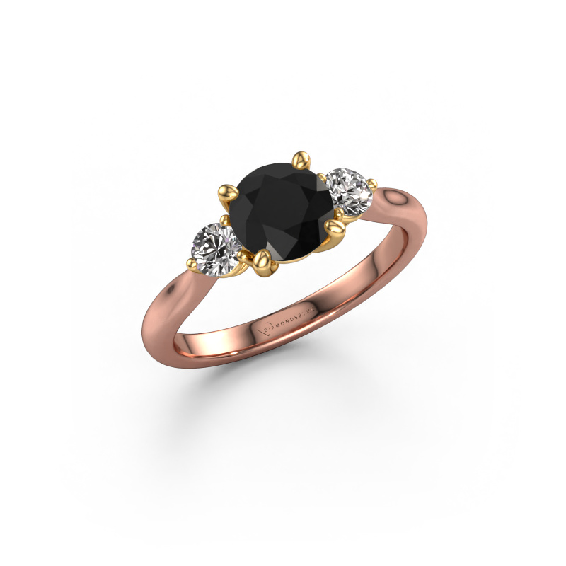 Bild von Verlobungsring Lieselot RND 585 Roségold Schwarz Diamant 1.60 crt
