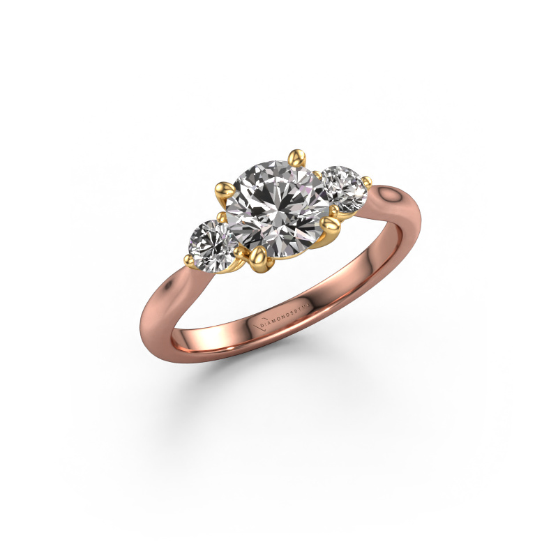 Image of Engagement ring Lieselot RND 585 rose gold Custom diamond 6.5 mm
