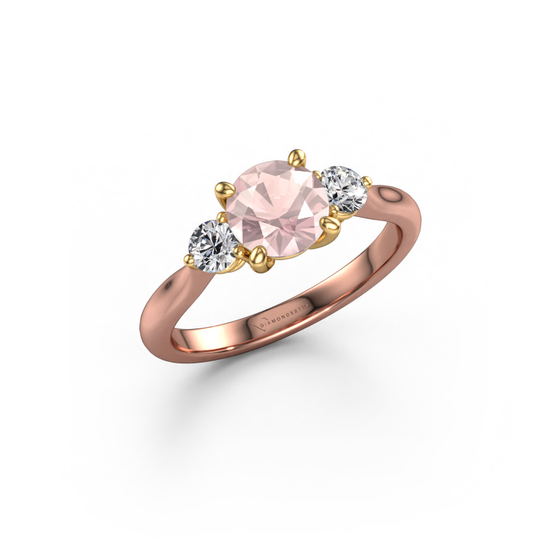 Image de Bague de fiançailles Lieselot RND 585 or rose Champagne morganite 6.5 mm