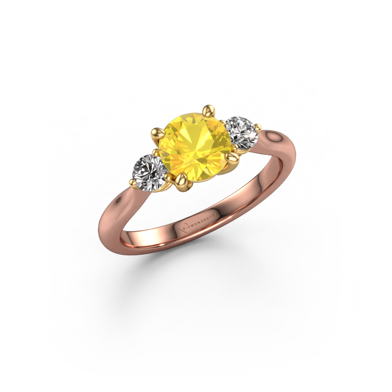 Bild von Verlobungsring Lieselot RND 585 Roségold Gelb Saphir 6.5 mm