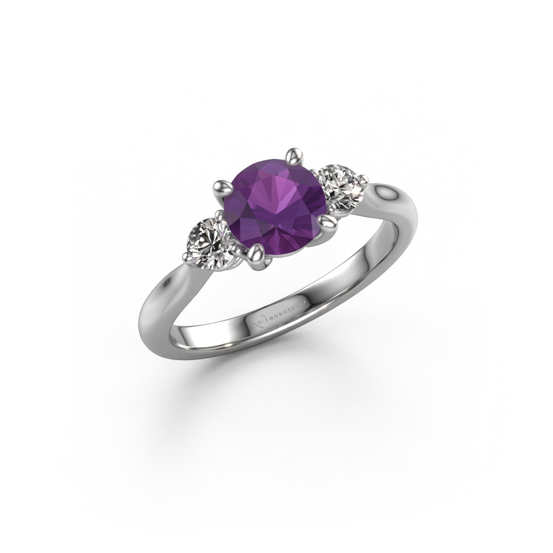 Image of Engagement ring Lieselot RND 950 platinum Amethyst 6.5 mm