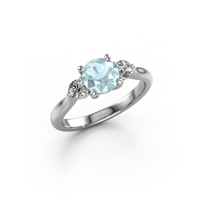 Bild von Verlobungsring Lieselot RND 950 Platin Aquamarin 6.5 mm