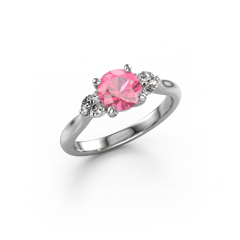 Image of Engagement ring Lieselot RND 950 platinum Pink sapphire 6.5 mm
