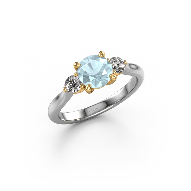 Bild von Verlobungsring Lieselot RND 585 Weißgold Aquamarin 6.5 mm