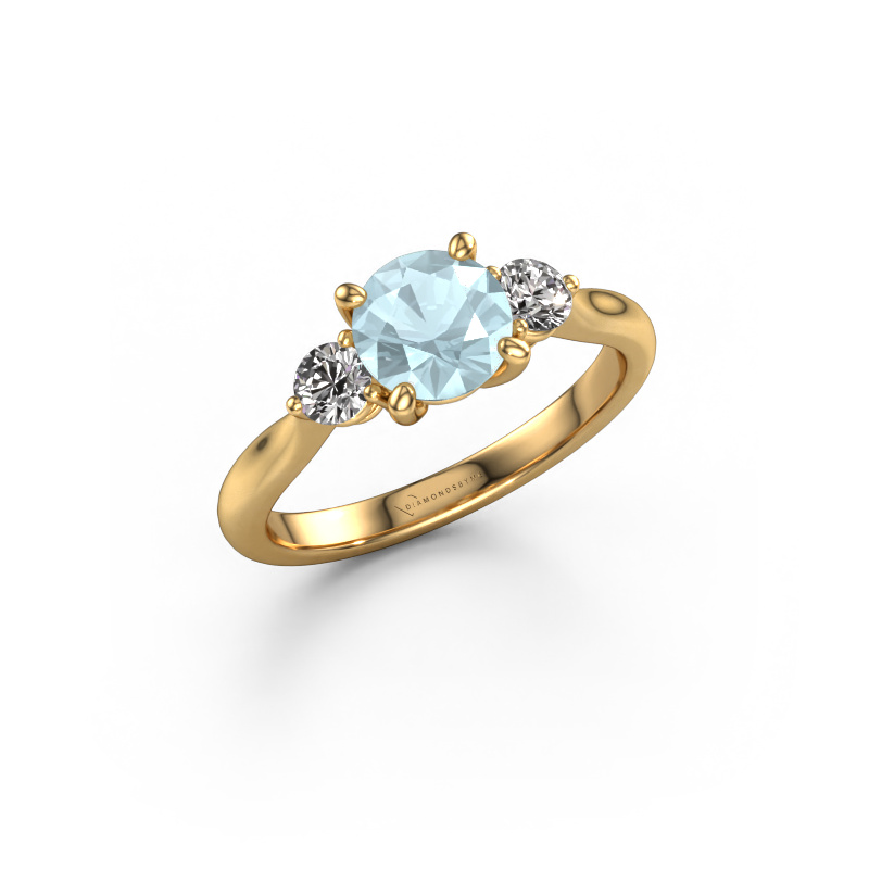Image of Engagement ring Lieselot RND 585 gold Aquamarine 6.5 mm