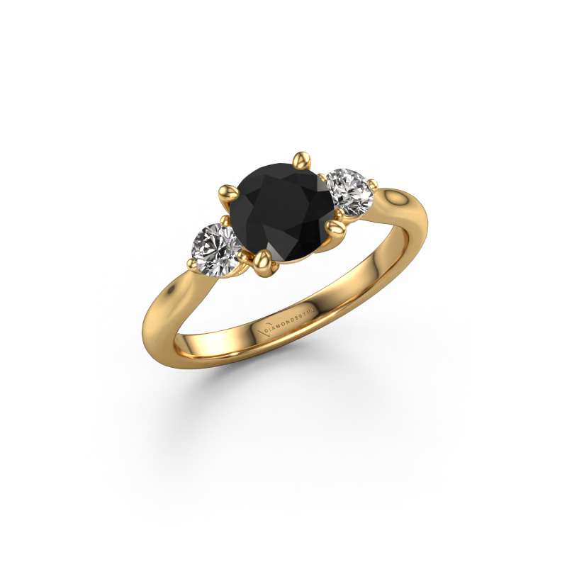 Bild von Verlobungsring Lieselot RND 585 Gold Schwarz Diamant 1.60 crt