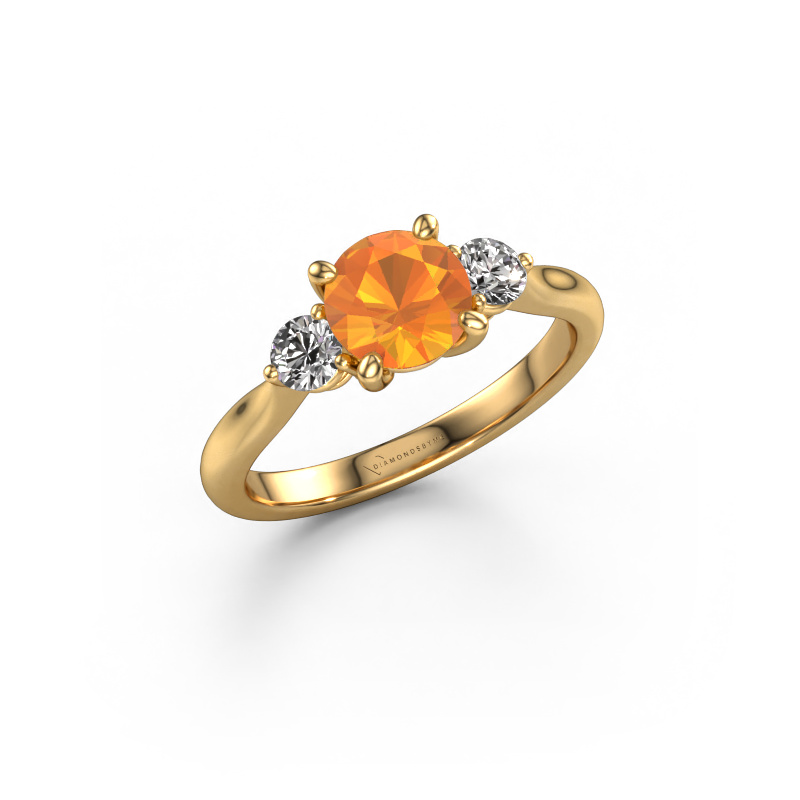 Afbeelding van Verlovingsring Lieselot RND 585 goud Citrien 6.5 mm