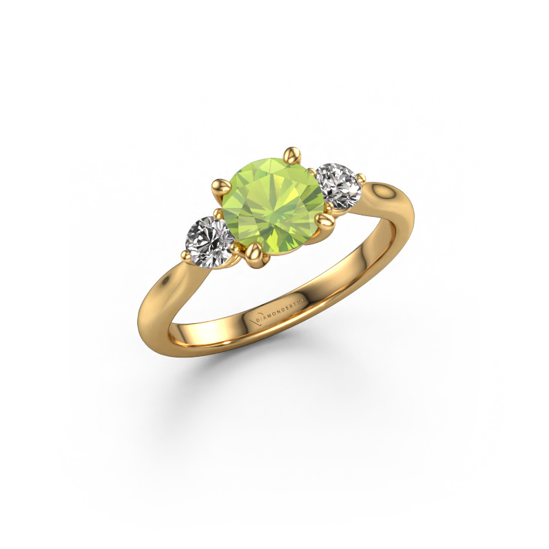 Image of Engagement ring Lieselot RND 585 gold Peridot 6.5 mm