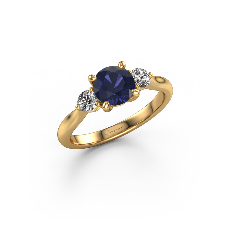 Image of Engagement ring Lieselot RND 585 gold Sapphire 6.5 mm