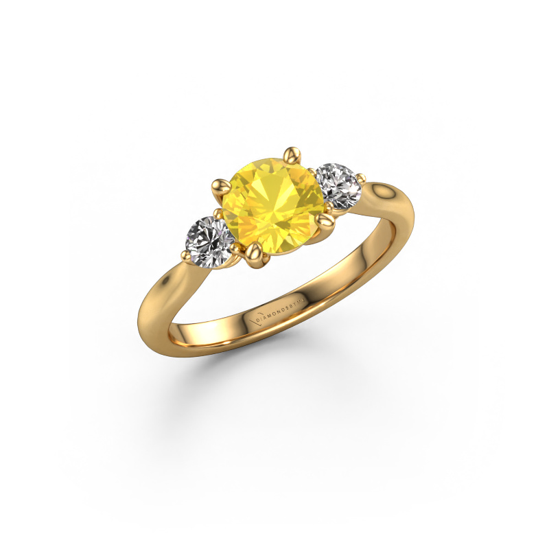 Image de Bague de fiançailles Lieselot RND 585 or jaune Saphir jaune 6.5 mm