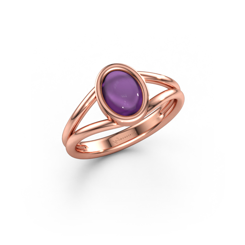 Immagine di Anello Lieselotte 585 oro rosa Ametista 9x7 mm