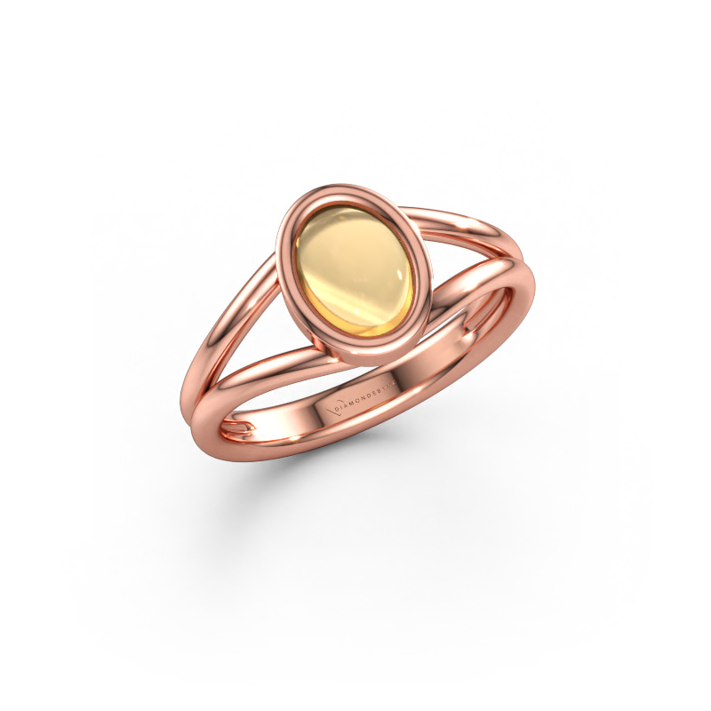 Immagine di Anello Lieselotte 585 oro rosa Citrino 9x7 mm