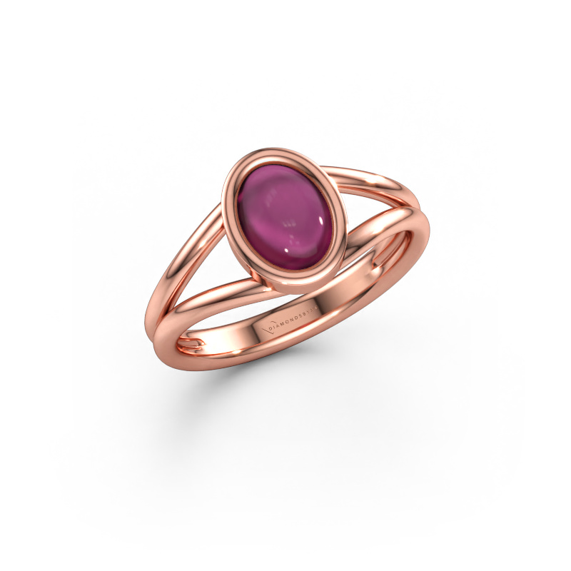 Immagine di Anello Lieselotte 585 oro rosa Rodolite 9x7 mm