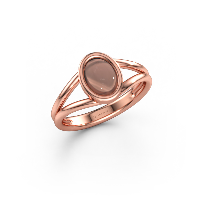 Immagine di Anello Lieselotte 585 oro rosa Quarzo fumé 9x7 mm
