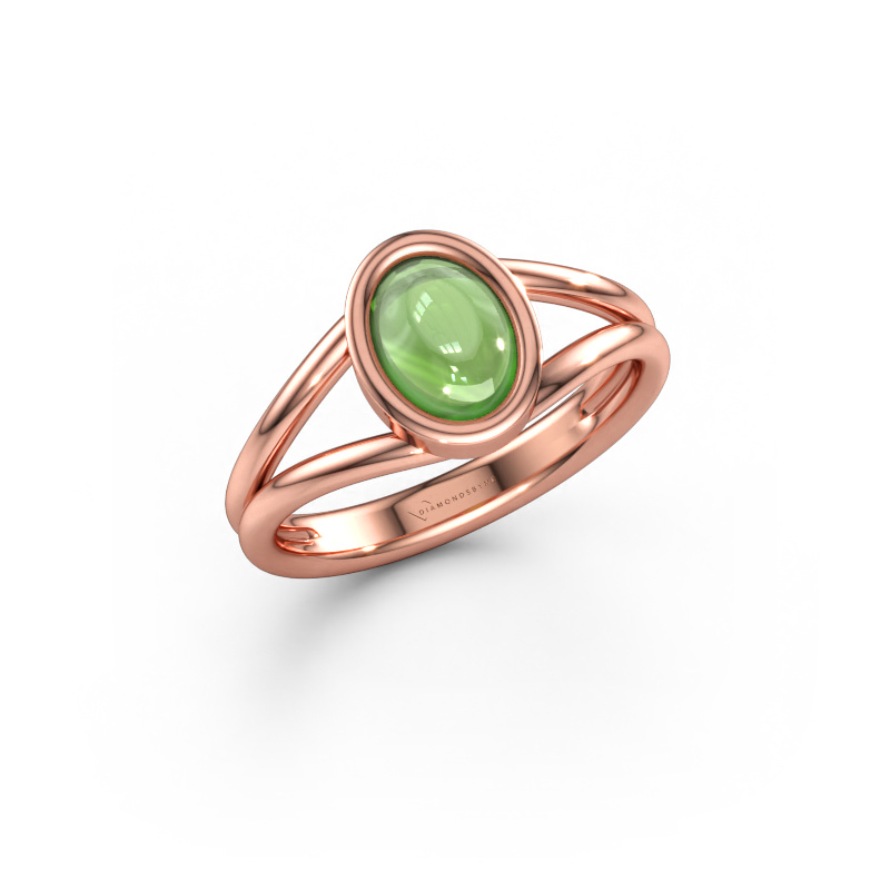 Immagine di Anello Lieselotte 585 oro rosa Tormalina verde 9x7 mm