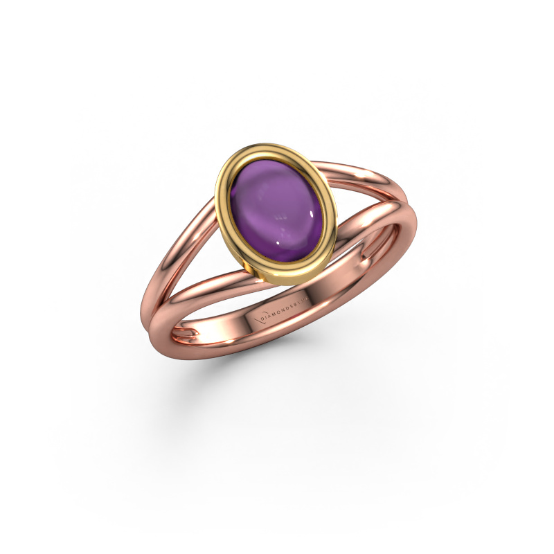 Image of Ring Lieselotte 585 rose gold Amethyst 9x7 mm