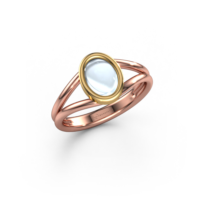 Image of Ring Lieselotte 585 rose gold Aquamarine 9x7 mm