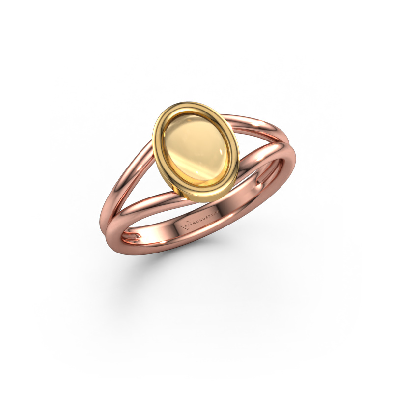 Image of Ring Lieselotte 585 rose gold Citrin 9x7 mm