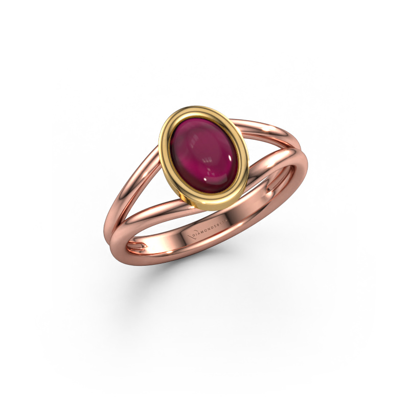 Image of Ring Lieselotte 585 rose gold Garnet 9x7 mm