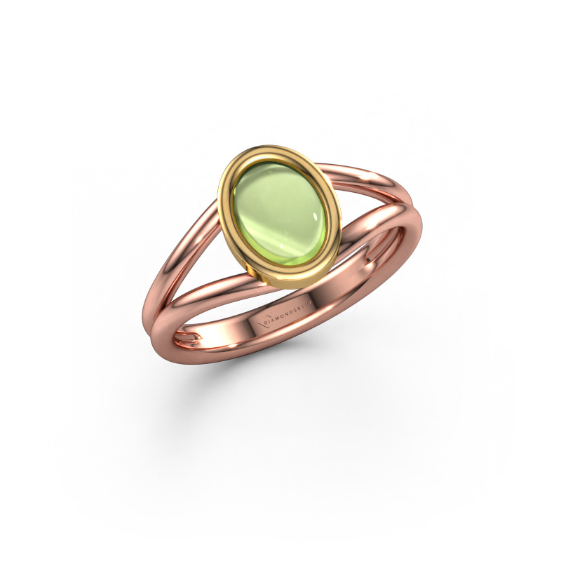 Image of Ring Lieselotte 585 rose gold Peridot 9x7 mm