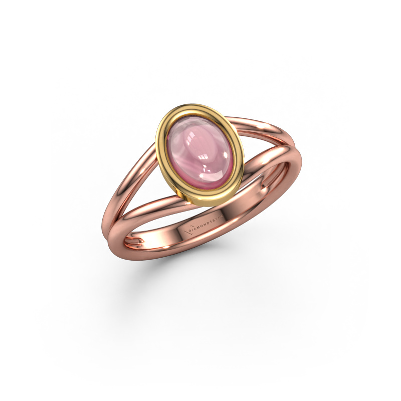 Image of Ring Lieselotte 585 rose gold Tourmaline pink 9x7 mm