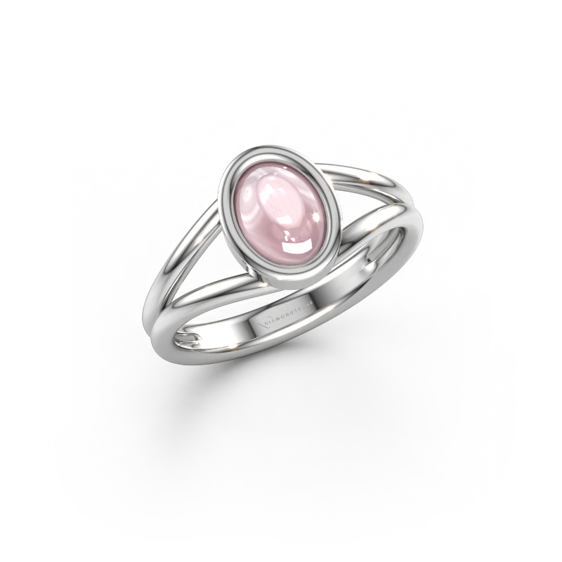 Immagine di Anello Lieselotte 585 oro bianco Morganite champagne 9x7 mm