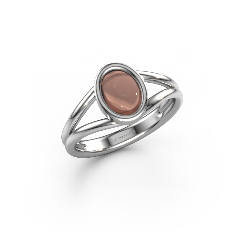 Image of Ring Lieselotte 950 platinum Smokey quartz 9x7 mm