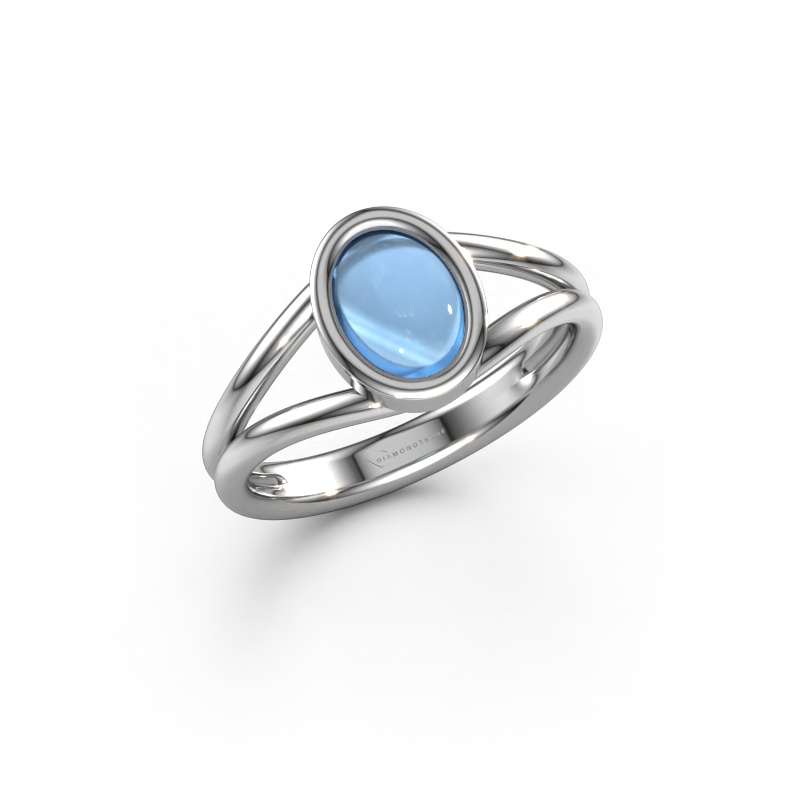 Bild von Ring Lieselotte 950 Platin Blau Topas 9x7 mm