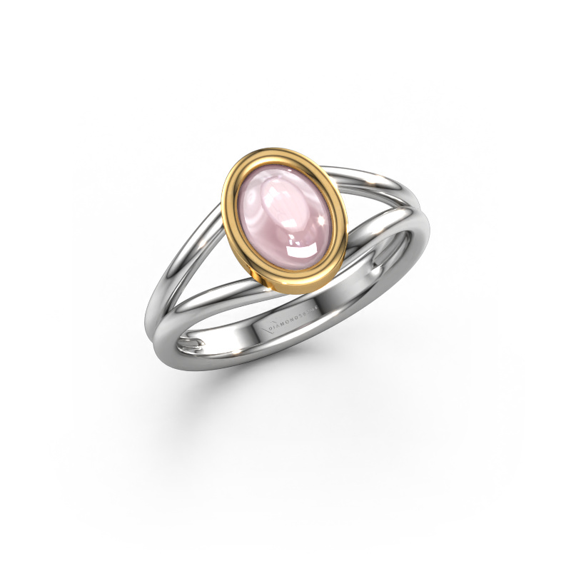 Image of Ring Lieselotte 585 white gold Morganite champagne 9x7 mm